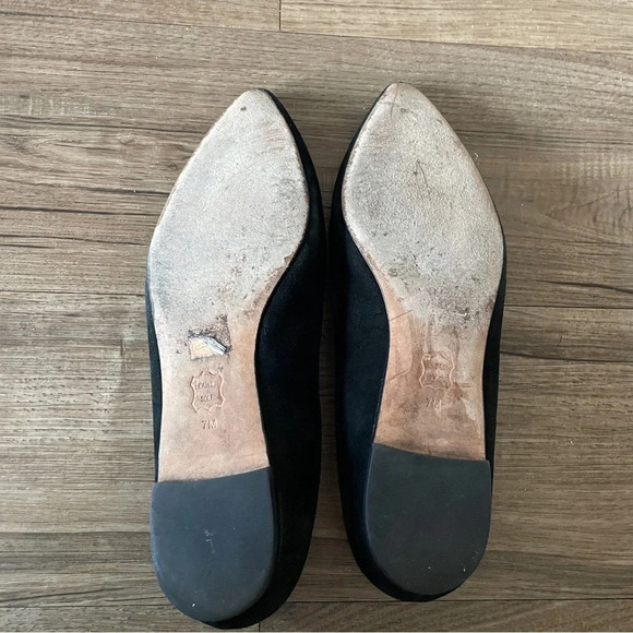 Tory Burch Black Suede Elizabeth pointy toe flats Sz  7 - Picture 6 of 10